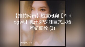 【推特网黄】短发母狗【YLdogwt】乳汁3P深渊巨穴尿脸狗链调教 (1)