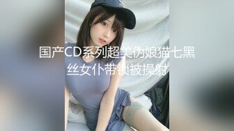 国产CD系列超美伪娘猫七黑丝女仆带锁被操射